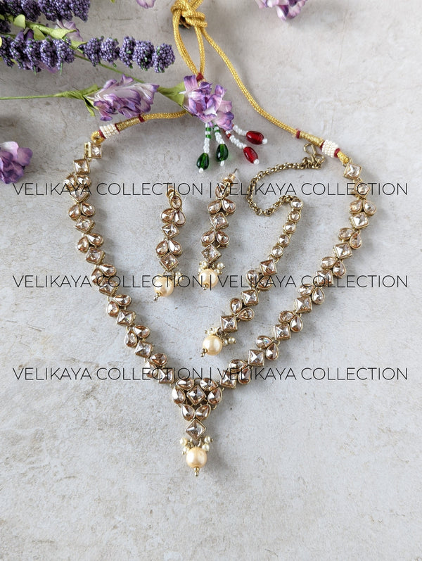 Eve Antique Polki Necklace set with Tikka