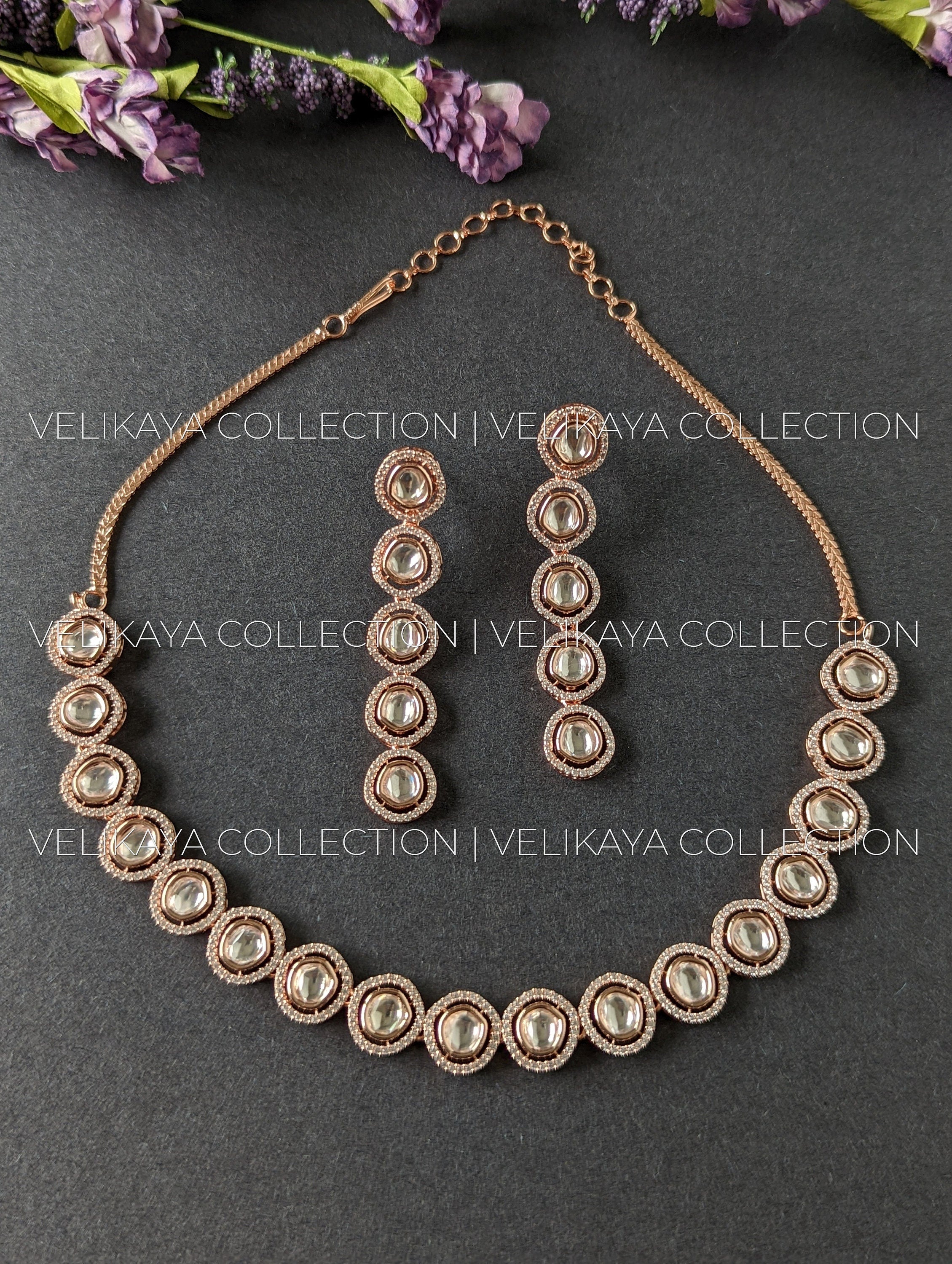 Sophie Uncut Kundan & American Diamond Necklace Set