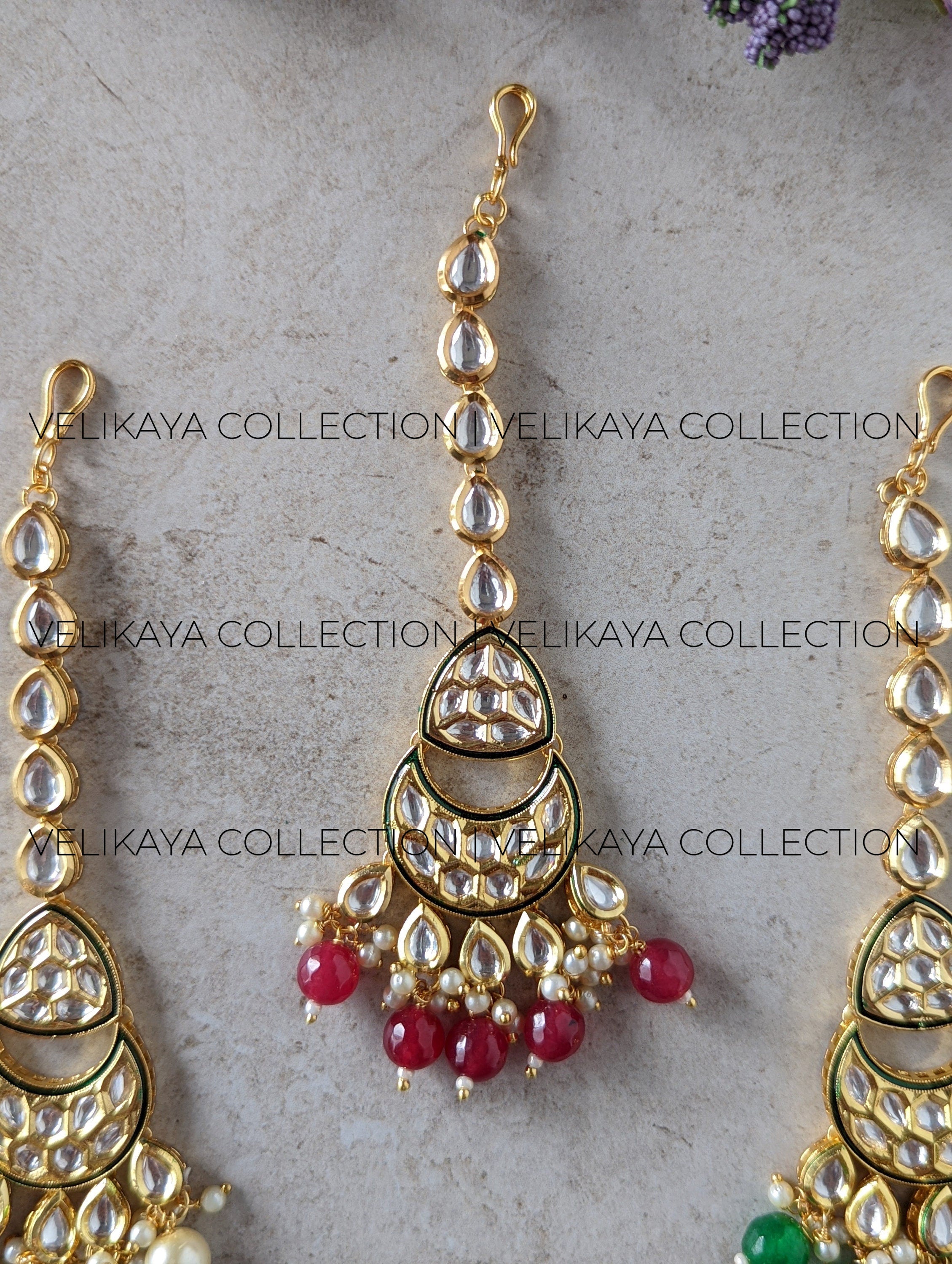 Disha Premium Gold Plated Kundan Tikka