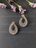 Load image into Gallery viewer, Starburst Rose Gold plated CZ diamond earrings
