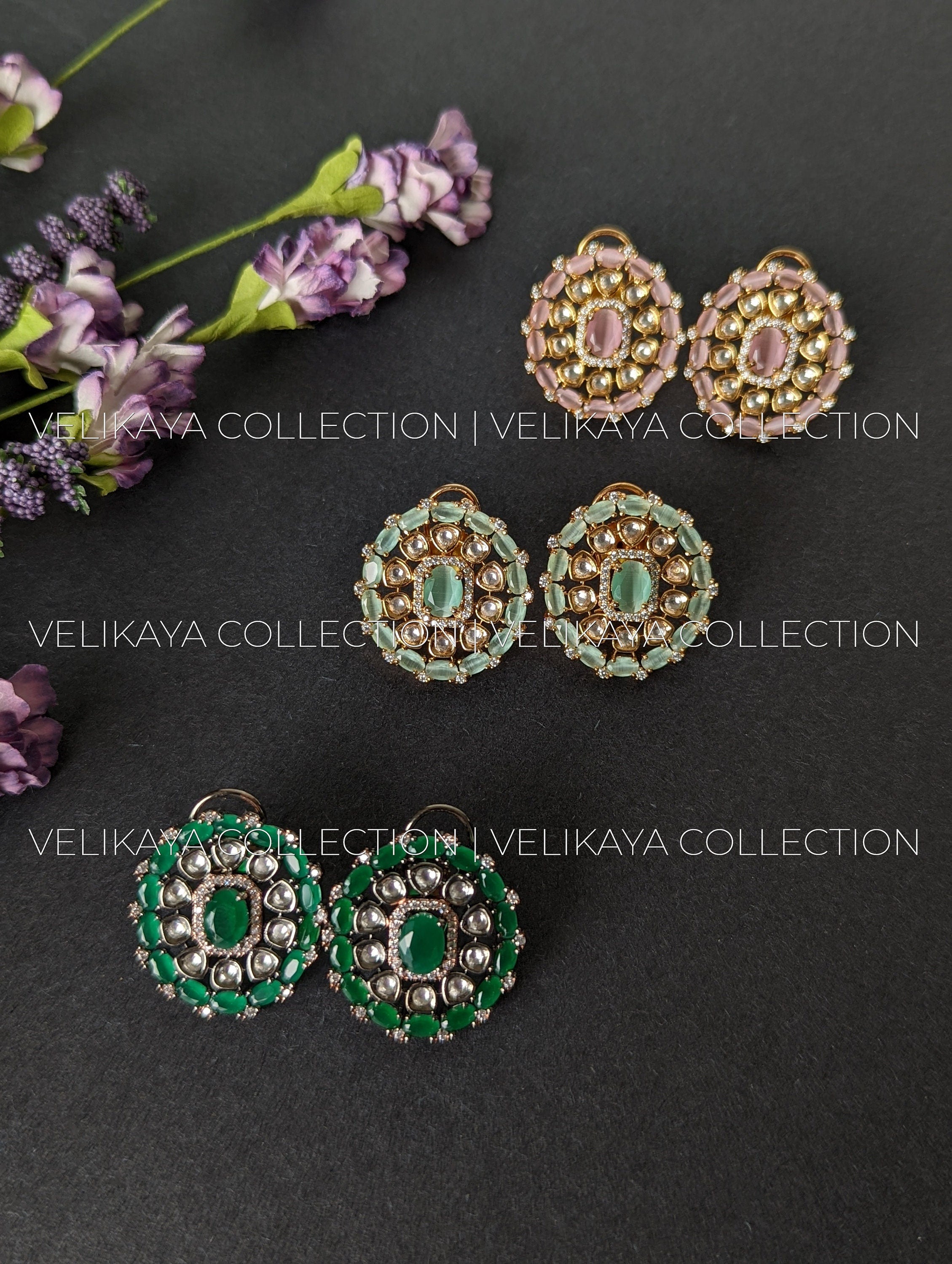 Asin Fine Kundan and American Diamond Studs