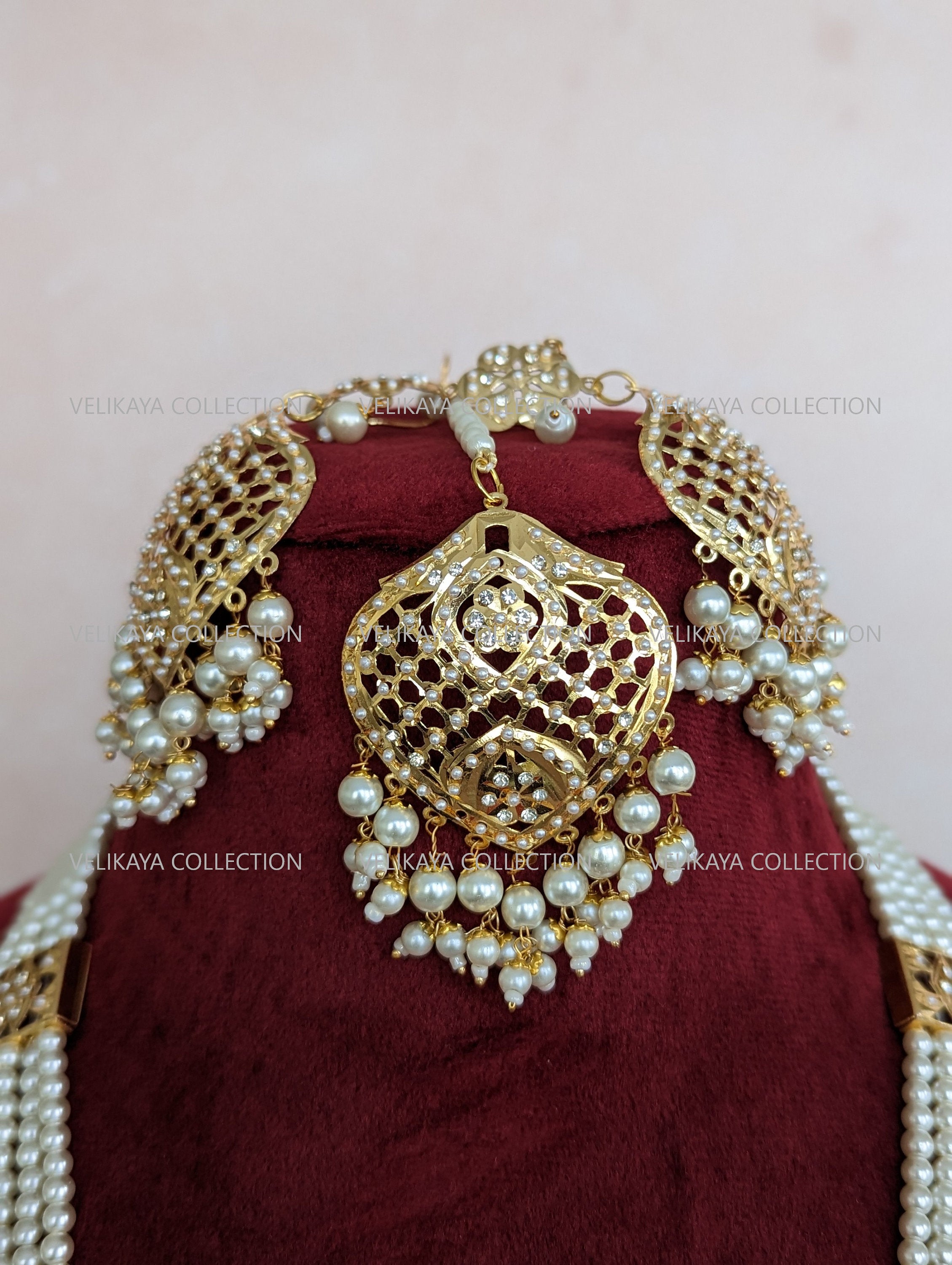 Punjabi Long Necklace Earrings Tikka