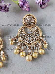 Premium Gold Plated Kundan Chandbali Earrings