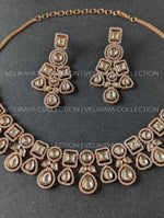 Load image into Gallery viewer, Eva Uncut Kundan &amp; American Diamond Necklace Set
