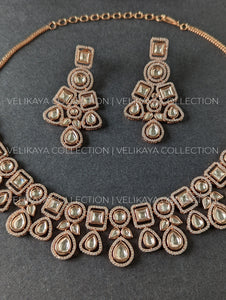 Eva Uncut Kundan & American Diamond Necklace Set