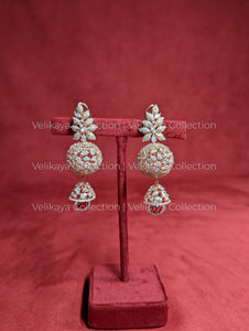 Elena Rose Gold American Diamond Dangle Drop Earrings