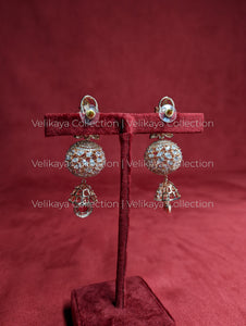 Elena Rose Gold American Diamond Dangle Drop Earrings