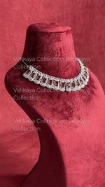 Load image into Gallery viewer, Autumn Ruby Silver American Diamond Necklace Set
