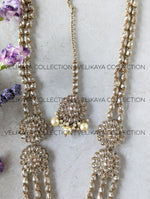 Load image into Gallery viewer, Heera - Long Polki Necklace Jhumkas Tikka
