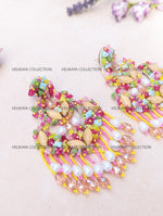 Load image into Gallery viewer, Statement Beaded Chandelier Earrings
