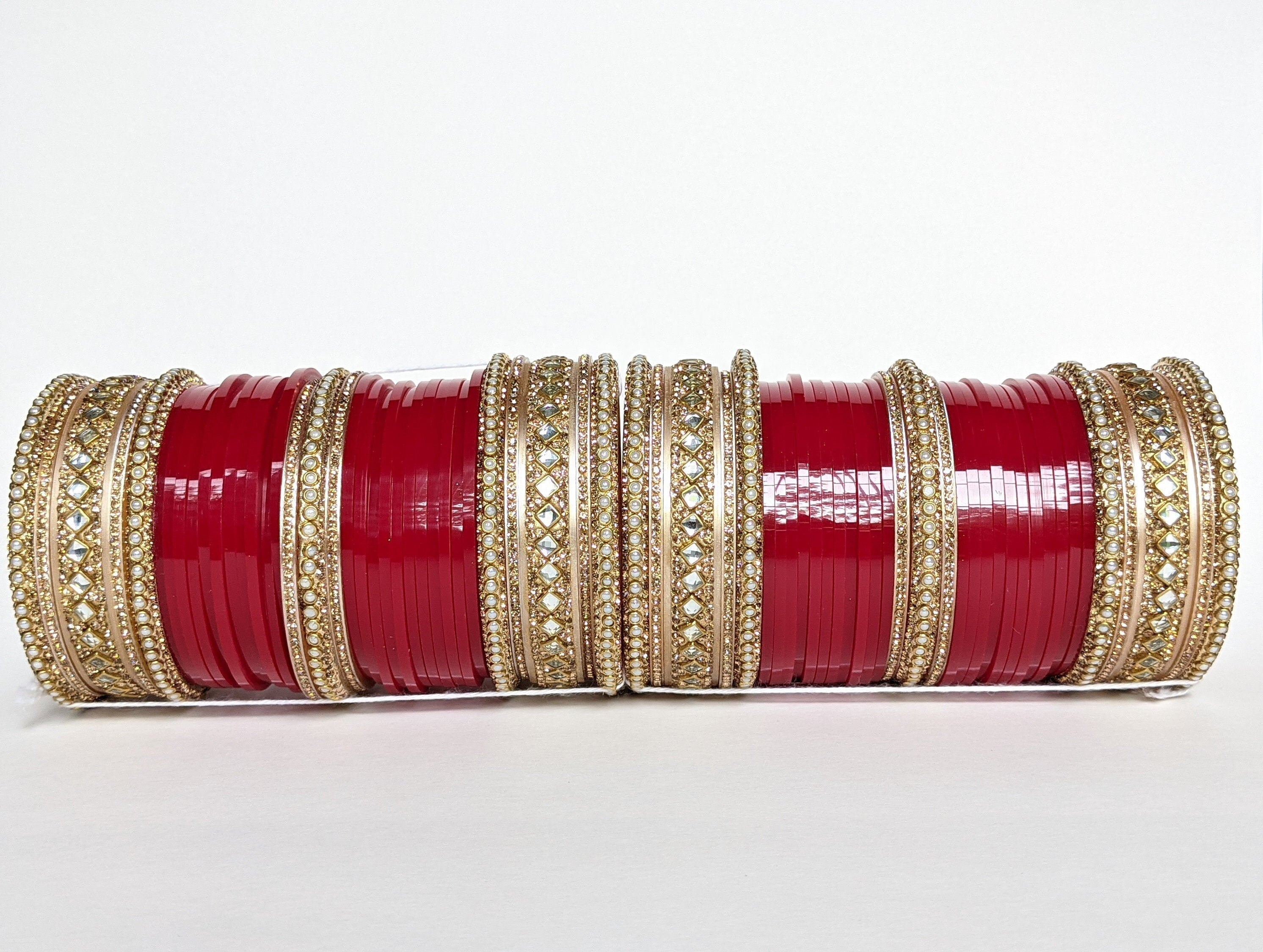 RED KUNDAN AND PEARL CHOODA