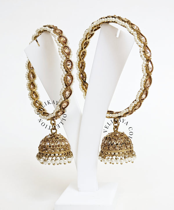 PEARL POLKI BANGLES WITH JHUMKI