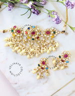 Load image into Gallery viewer, Multicolor Gold plated Kundan Choker Necklace Set
