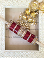 Load image into Gallery viewer, Punjabi Chuda with White Dot Bangles
